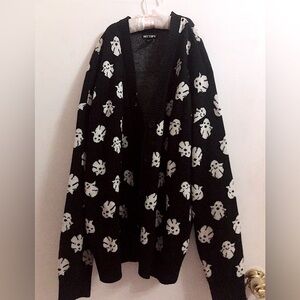 👻 Halloween Hot Topic Ghost Girls Black and White Cardigan Large L Goth